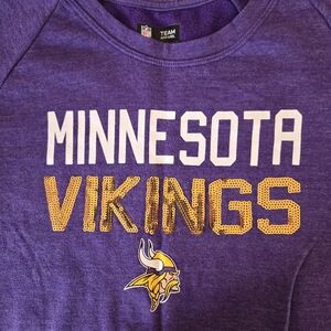 NFL Minnesota Vikings Purple Lightweight Sweatshirt With Bling Size L